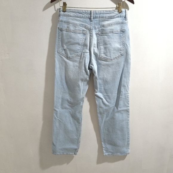 H&M | Light Blue Distressed Straight Leg Jeans - Picture 6 of 10